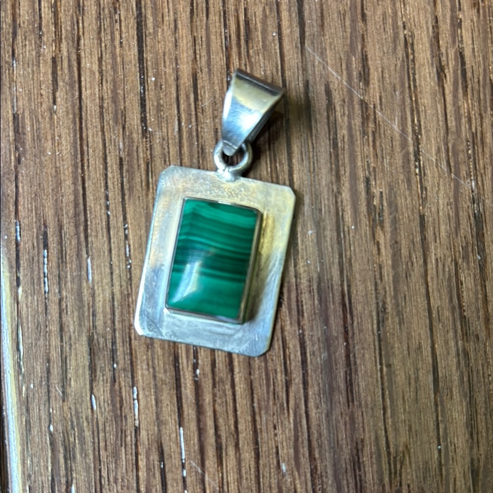 Silver Green Malachite Necklace
